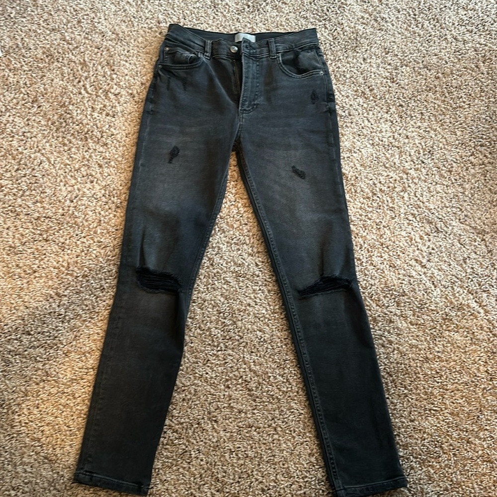 Boyish distress jeans high rise skinny